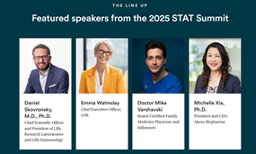 夏瑜博士入选国际著名媒体《STAT》“2025全球领军人物”榜，并在STAT全球峰会发表演讲